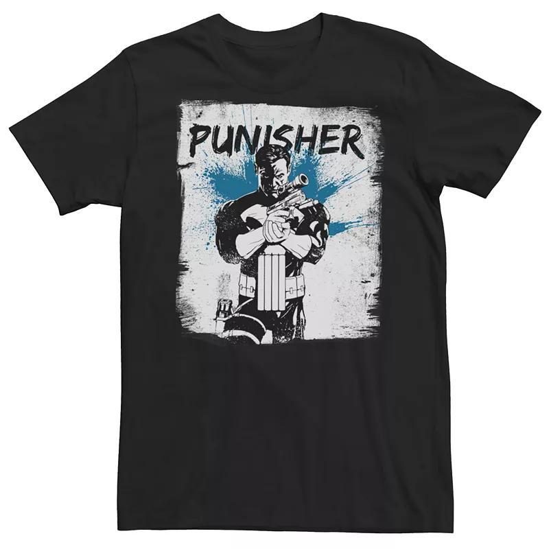 Men's Marvel Punisher in Grunge Graphic Tee, Size: Large, Black Product Image