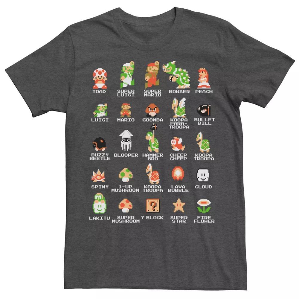 Men's Nintendo Super Mario Retro Pixel Characters Tee,  Product Image