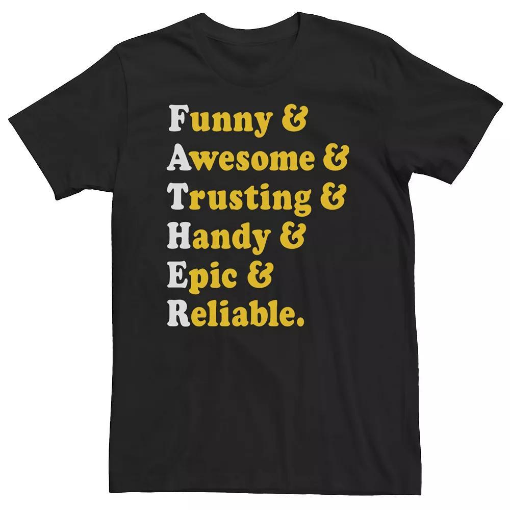 Big & Tall Father's Day Attributes Word Stack Tee, Men's,  Product Image