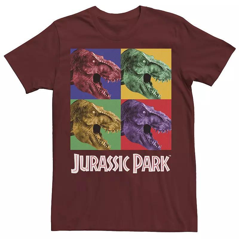 Men's Jurassic Park Four Square Dino Pop Art Style Tee, Size: Medium, Red Product Image