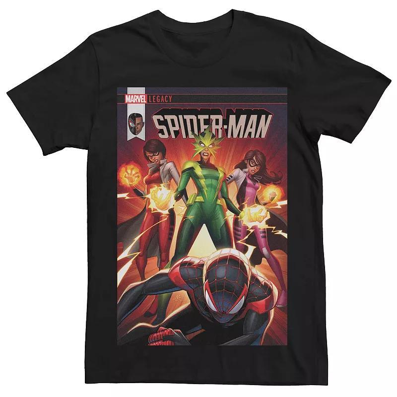 Men's Marvel Legacy Spider-Man Comic Book Cover Tee, Size: XL, Black Product Image