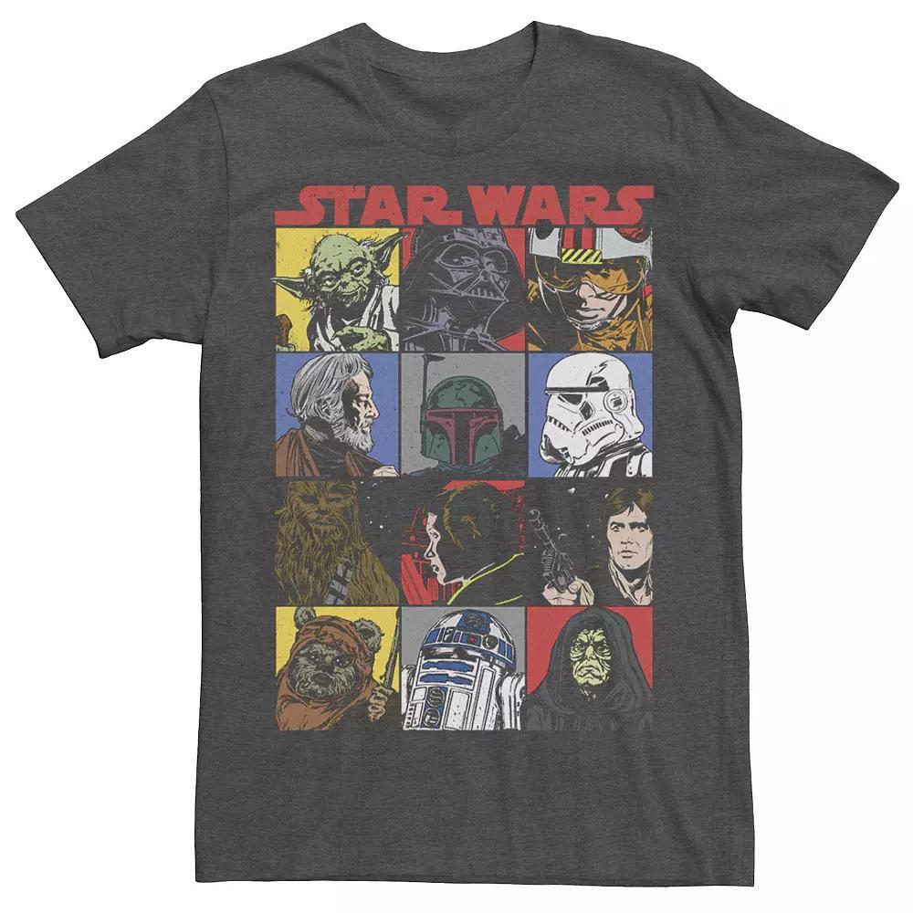 Men's Star Wars Comic Strip Cartoon Group Tee, Size: Small, Grey Heather Product Image