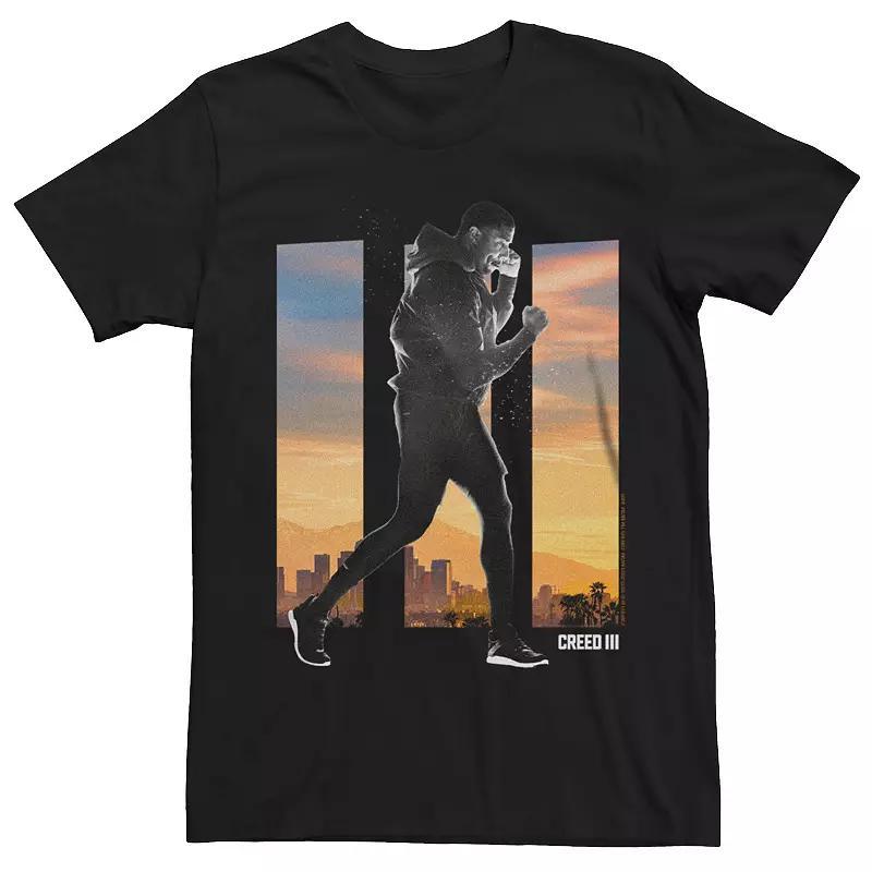 Men's Creed III Sunset City Skyline Background Graphic Tee, Size: XS, Black Product Image