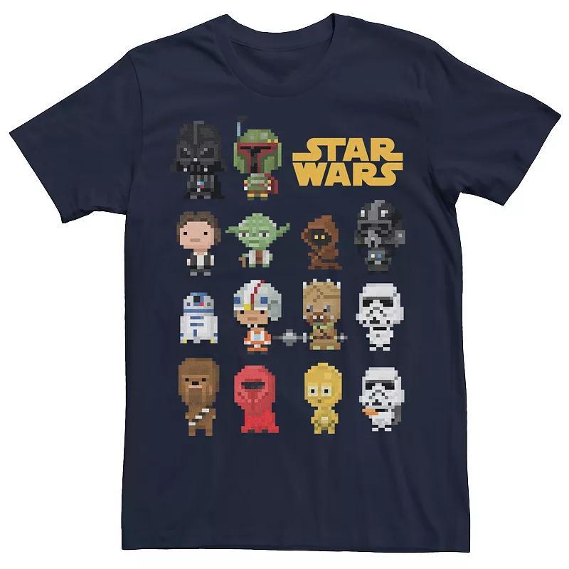 Men's Star Wars Heroes Villains 8-Bit Pixel Sprites Graphic Tee, Size: Large, Blue Product Image