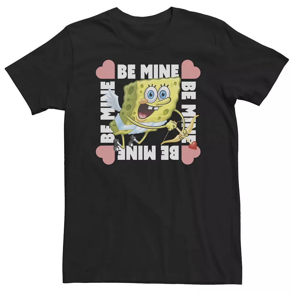 Big & Tall Spongebob Squarepants Be Mine Cupid Spongebob Tee, Men's, Size: 4XL, Black Product Image