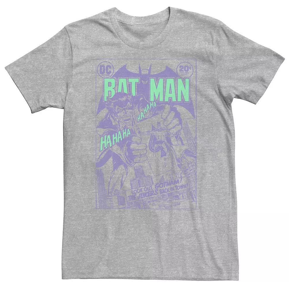 Big & Tall DC Comics Batman Purple Hue Comic Poster Tee, Men's, Size: 4XL, Athletic Grey Product Image