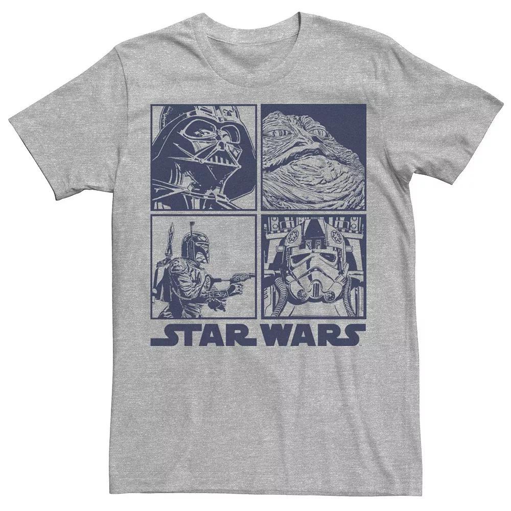 Men's Star Wars Villain Portrait Panels Graphic Tee, Size: Large, Athletic Grey Product Image