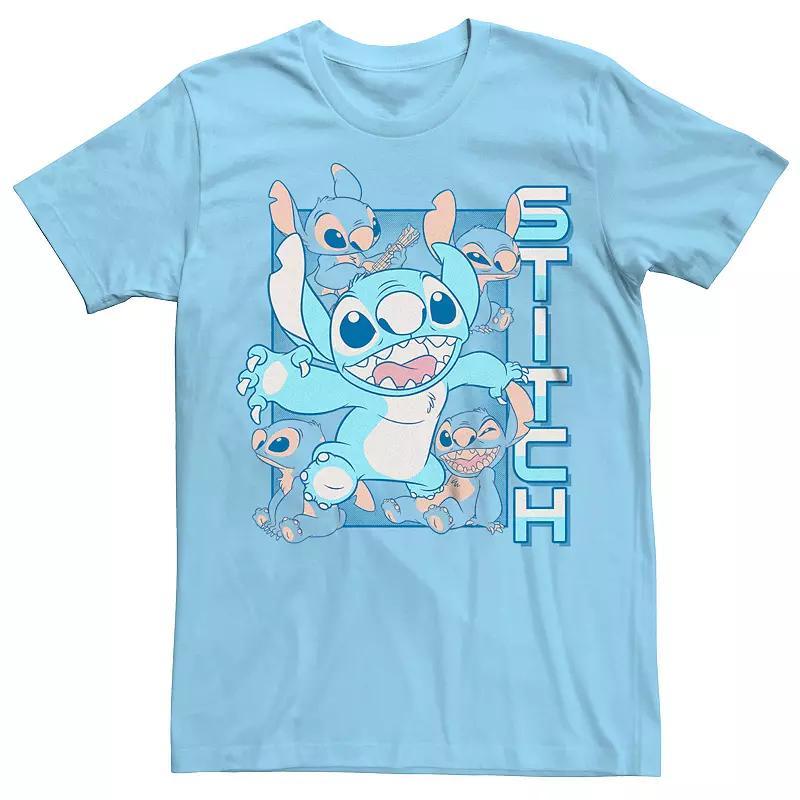 Men's Disney's Lilo & Sitch Stich's Many Moods and Faces Tee, Size: Large, Light Blue Product Image