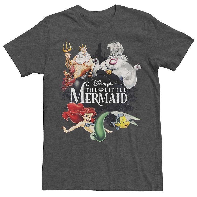 Disney's The Little Mermaid Men's Character Collage Logo Graphic Tee, Size: XL, Grey Heather Product Image