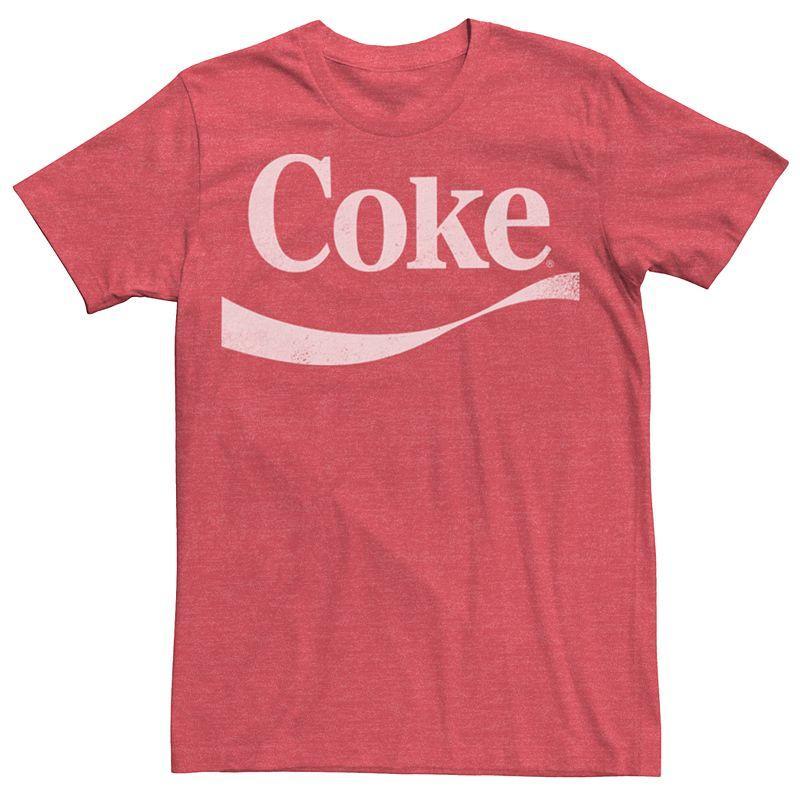 Mens Coca Cola Simple Coke Logo Tee Red Grey Product Image