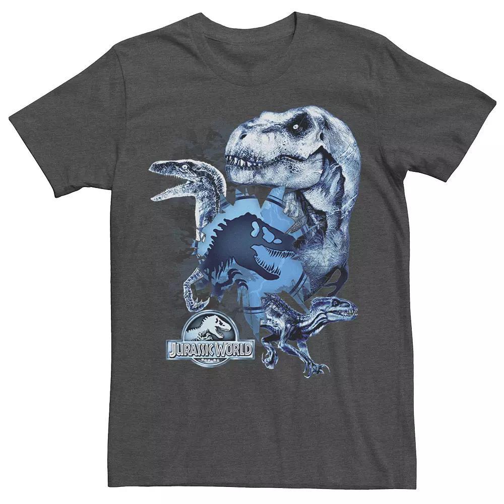 Men's Jurassic World Two T-Rex Squad Camo Shatter Tee, Size: Small, Grey Heather Product Image