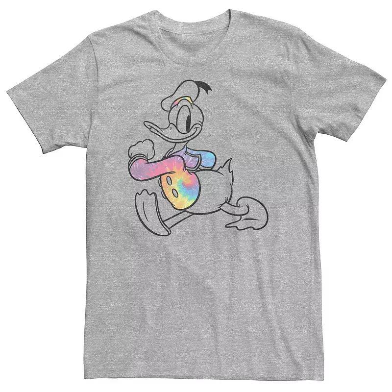 Disney's Donald Duck Big & Tall Strut Tie-Dye Shirt Portrait Tee, Men's, Size: 3XL Tall, Athletic Grey Product Image