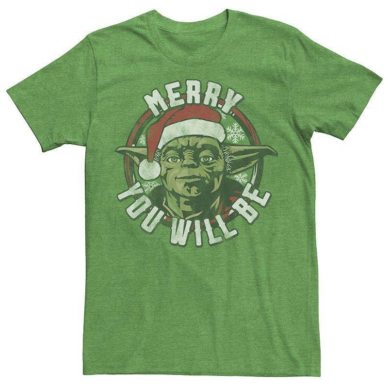 Mens Star Wars Merry Yoda Tee Kelly Grey Product Image