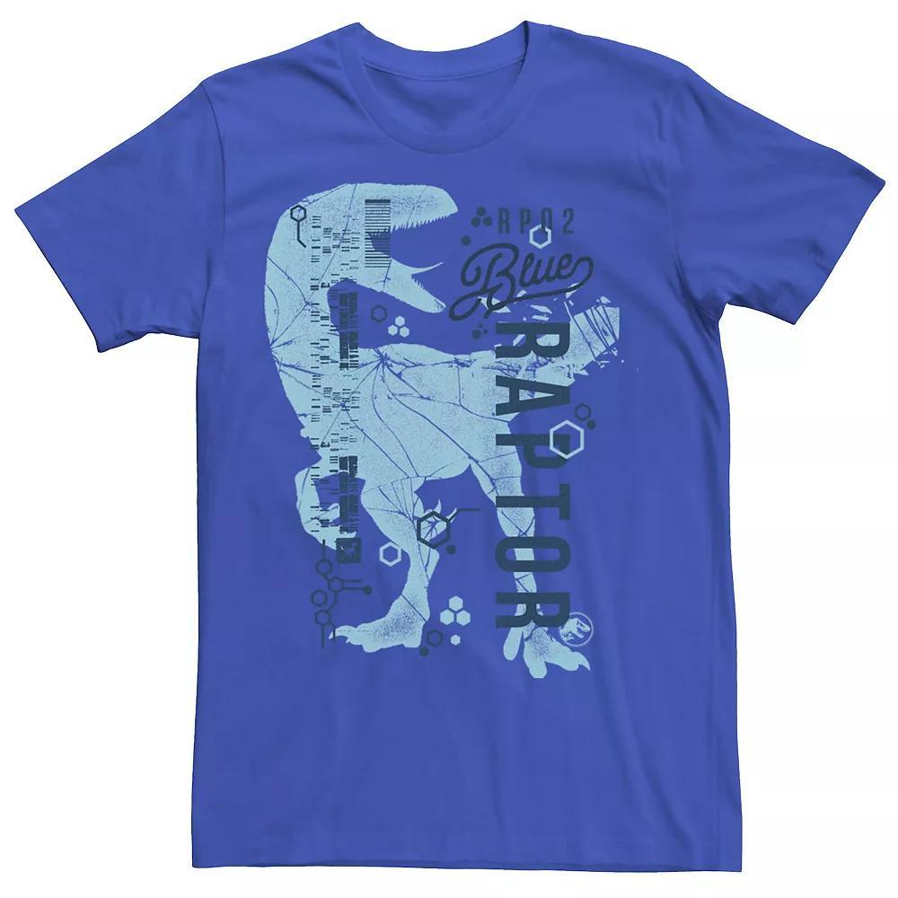 Men's Jurassic World Two Blue Raptor DNA Code Silhouette Tee,  Product Image