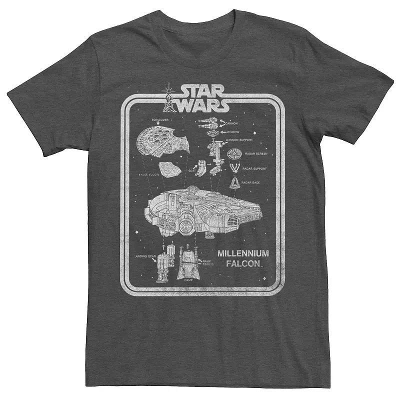 Men's Star Wars Millennium Falcon Construction Tee, Size: Medium, Grey Heather Product Image