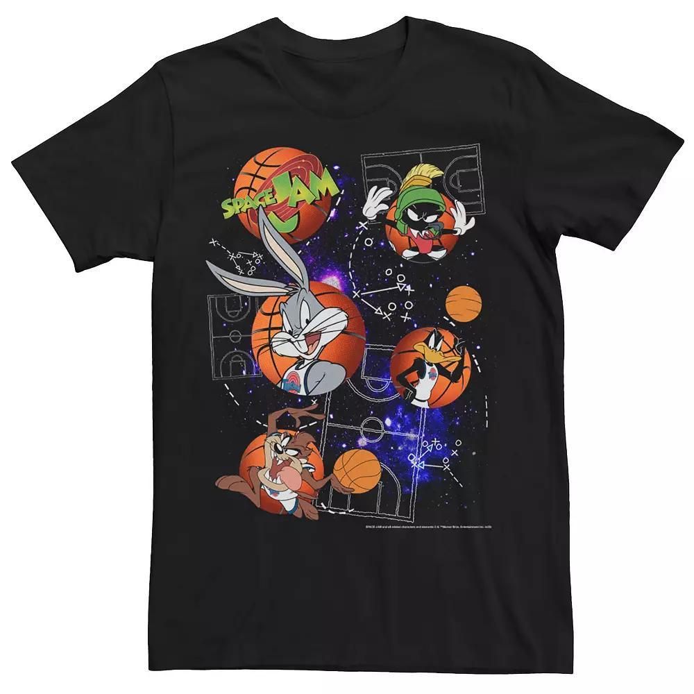 Men's Space Jam Group Shot Basketball Sketches Tee,  Product Image