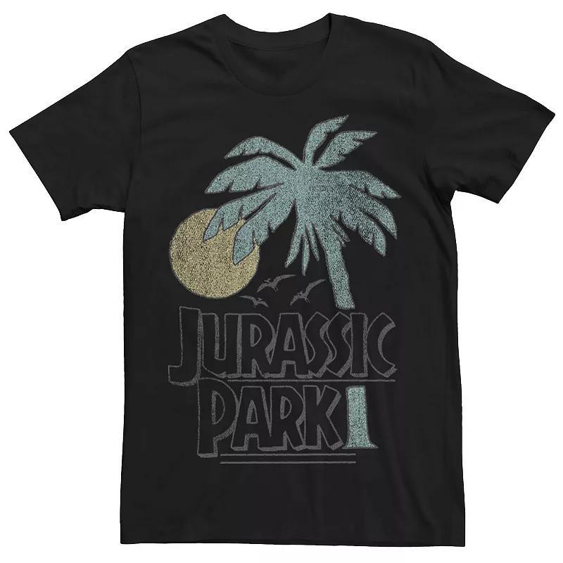 Men's Jurassic Park Palm Tree Sunset Logo Tee, Size: XL, Silver Product Image