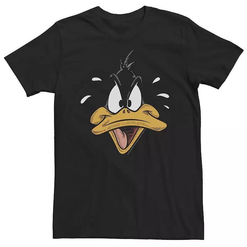 Big & Tall Looney Tunes Daffy Duck Sketched Big Face Tee, Men's, Size: Large Tall, Black Product Image