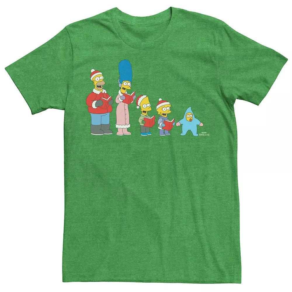 Men's The Simpsons Family Christmas Carolers Graphic Tee, Size: XXL, Kelly Grey Product Image