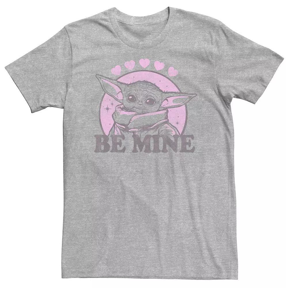 Big & Tall Star Wars The Mandalorian Be Mine Cirlce Grogu Hearts Tee, Men's, Size: 4XL, Athletic Grey Product Image