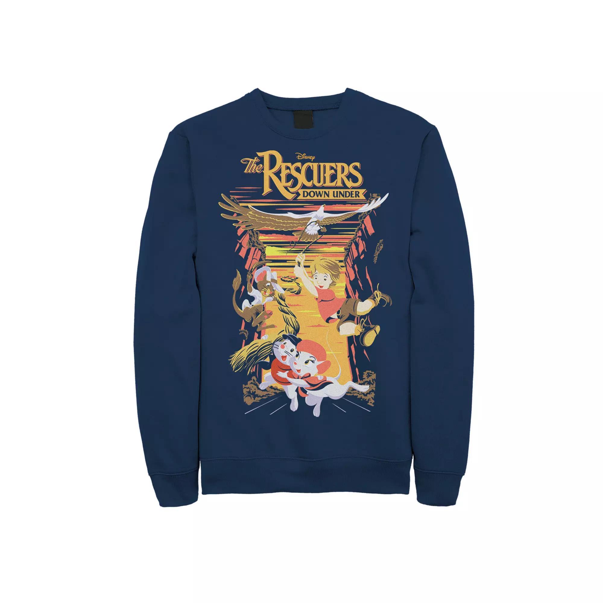 Disneys The Rescuers Down Under Mens Movie Poster Sweatshirt Blue Product Image