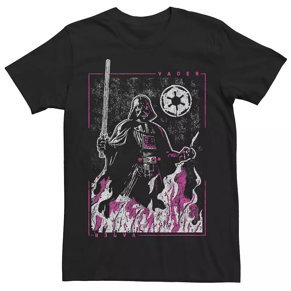 Men's Star Wars Darth Vader Empire Emblem Pink Flame Portrait Tee, Size: XL, Black Product Image