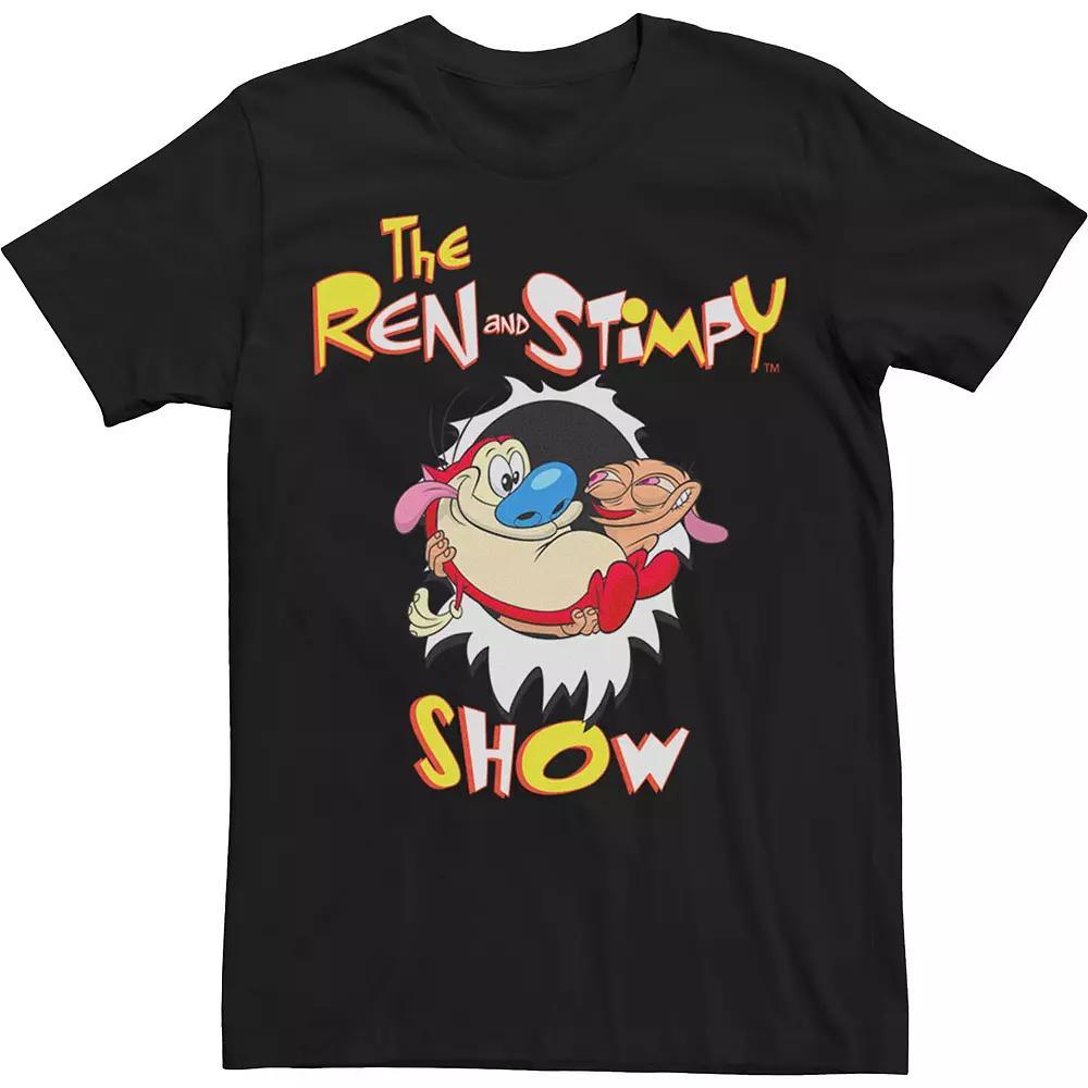 Big & Tall Nickelodeon Ren And Stimpy Show Intro Tee, Men's, Size: 3XL Tall, Black Product Image