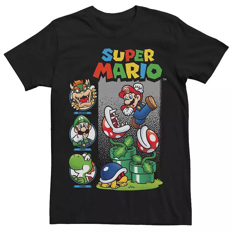 Mens Nintendo Super Mario Bros. Mario Jumping Plants Graphic Tee Product Image