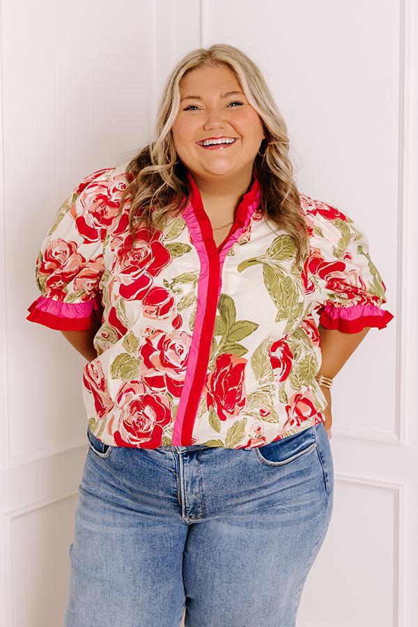 Botanical Garden Stroll Ruffle Top Curves Product Image