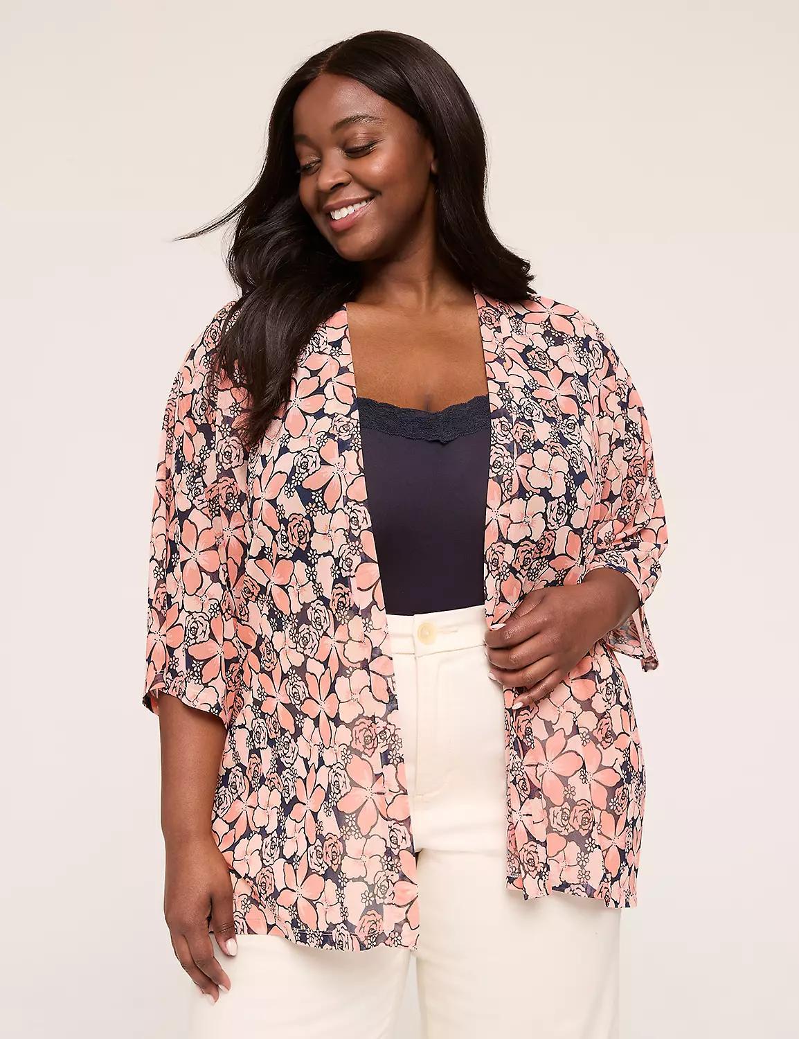 Kimono-Sleeve Open-Front Overpiece Product Image