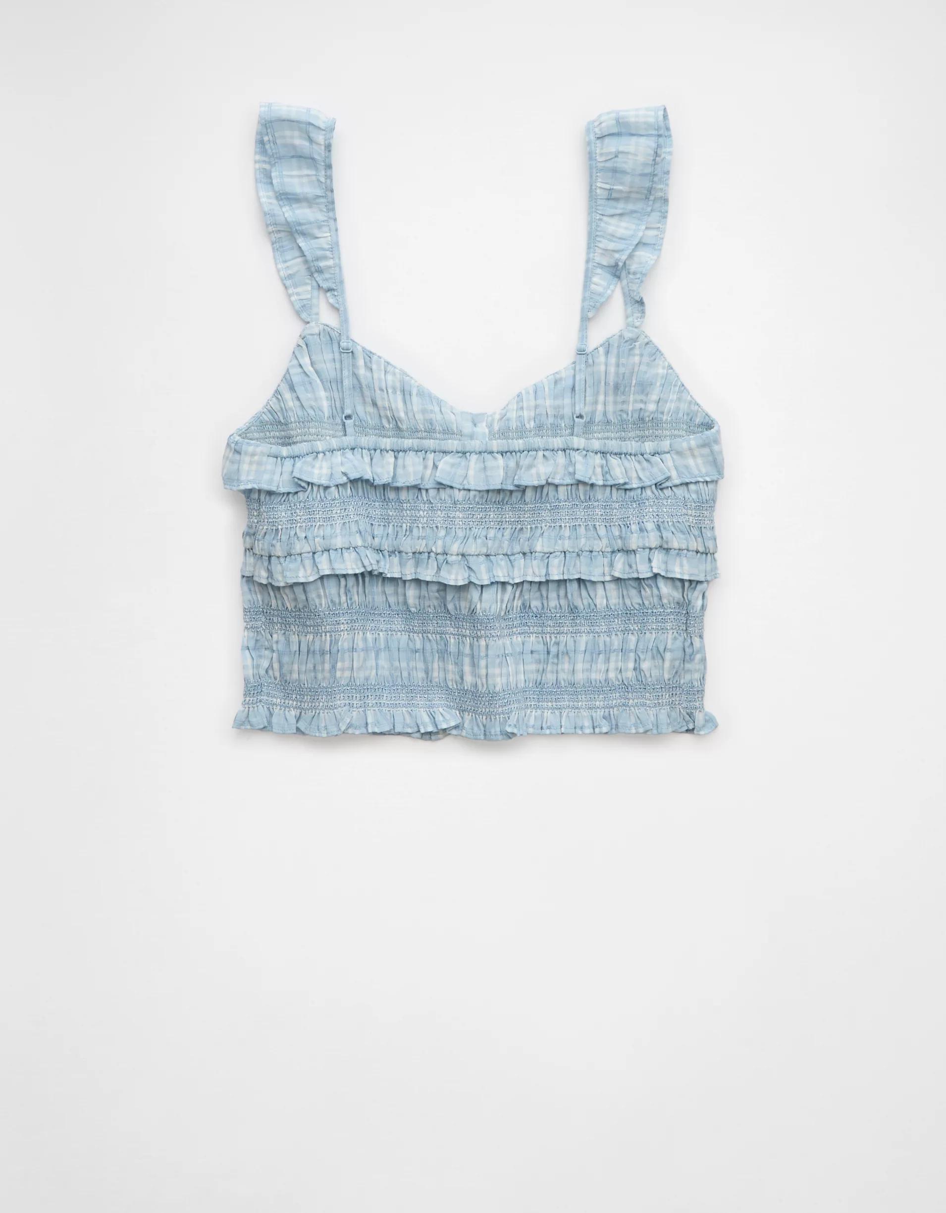 AE Smocked Ruffle Tank Top Product Image