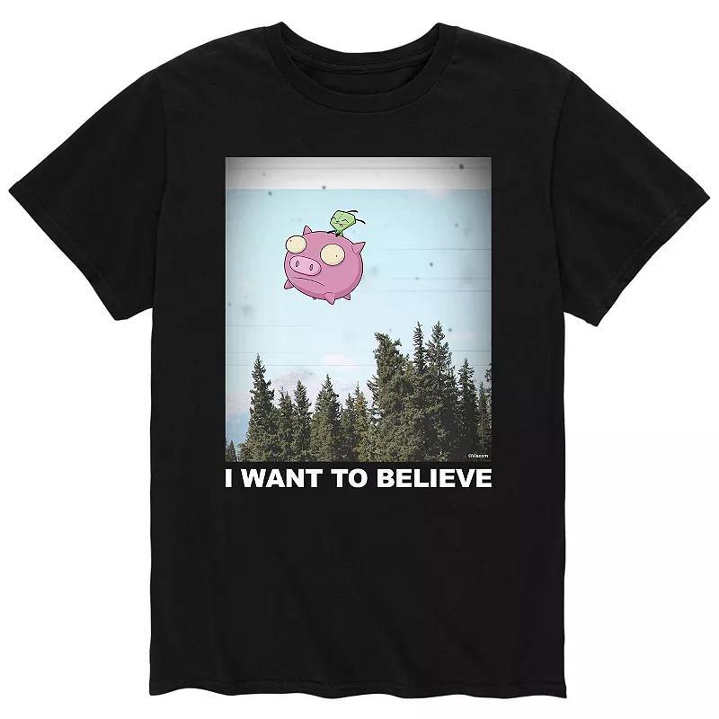 Men's Invader Zim Gir I Want To Believe Tee, Size: Medium, Black Product Image