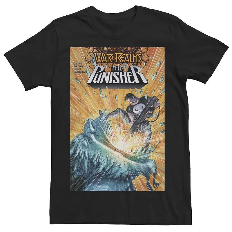 Men's Marvel The Punisher Avenger Of Midgard Comic Book Cover Tee, Size: XXL, Black Product Image