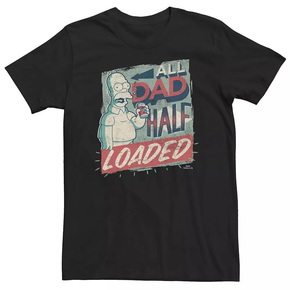Big & Tall The Simpsons Homer All Dad Half Loaded Poster Tee, Men's,  Product Image