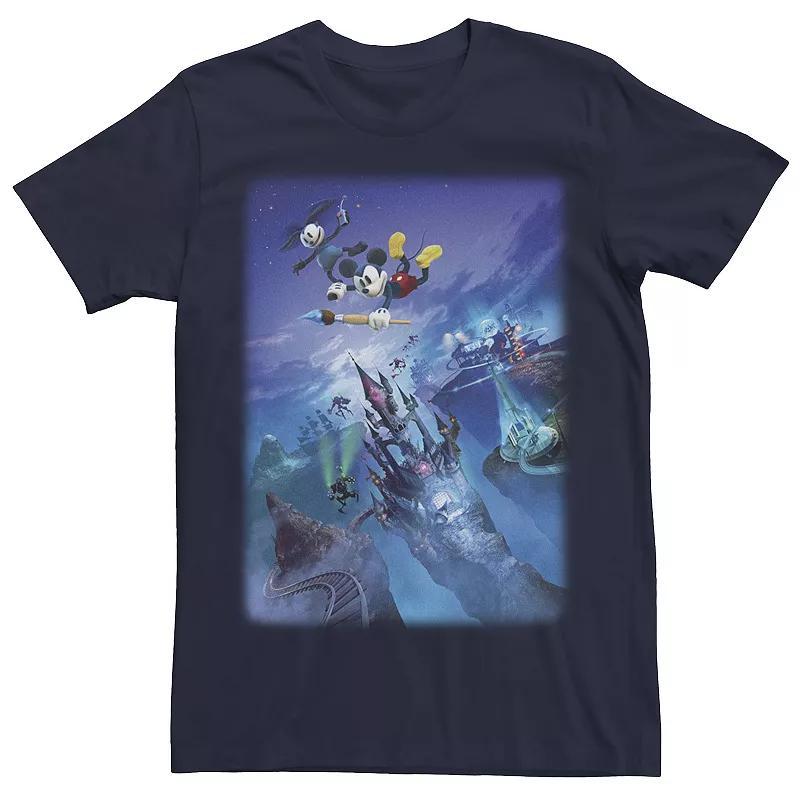 Disney's Epic Mickey Men's Gameplay Poster Tee, Size: XL, Blue Product Image