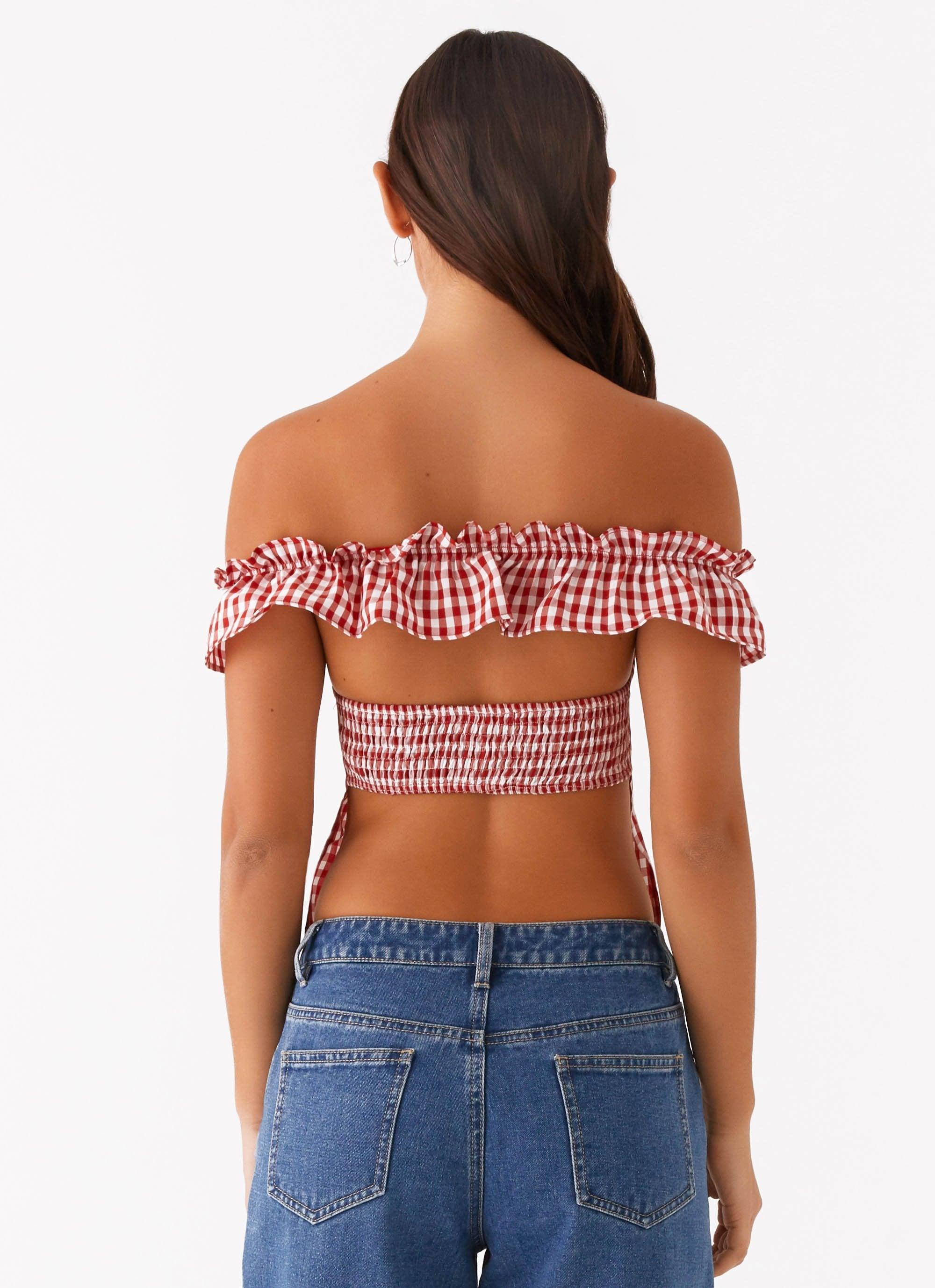 Gwyneth Top - Red Gingham Product Image