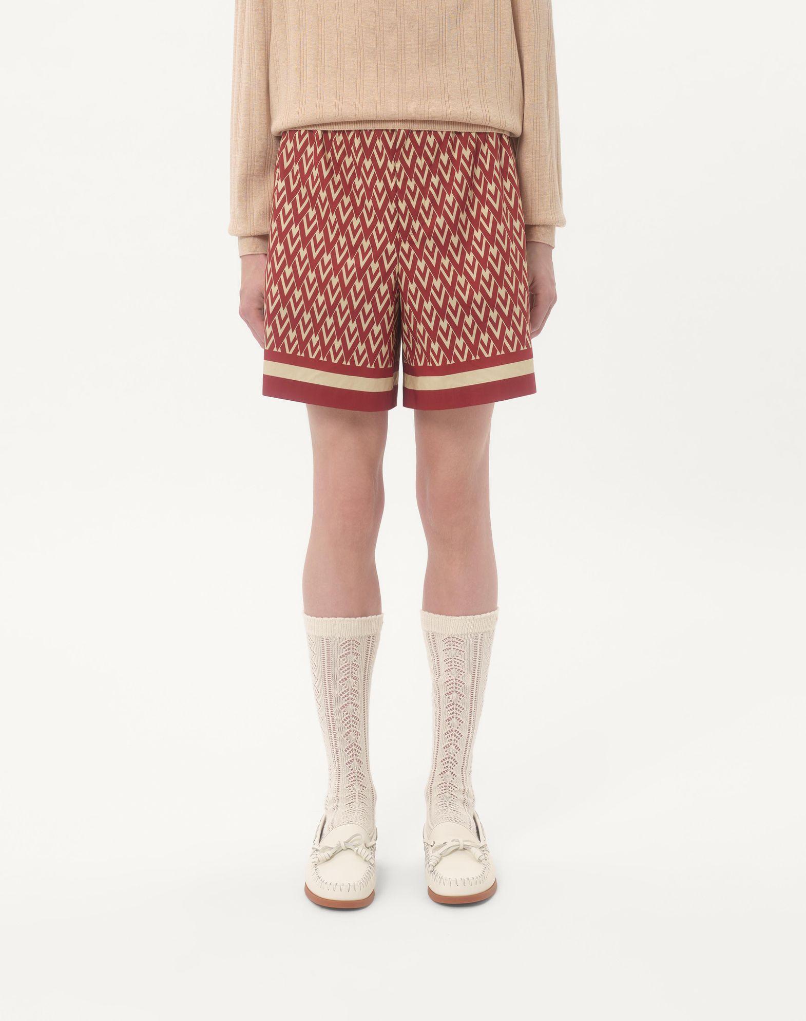 Cotton Popeline Bermuda Shorts With Toute La V Print Product Image