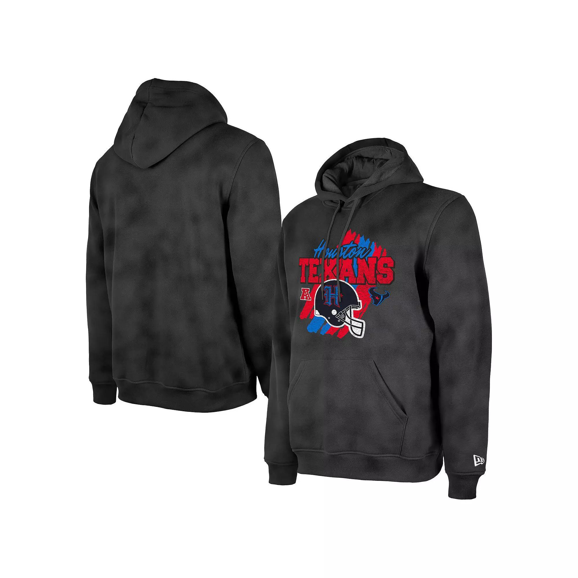Men's New Era Black Houston Texans Identity Helmet Enzyme Washed Pullover Hoodie,  Product Image