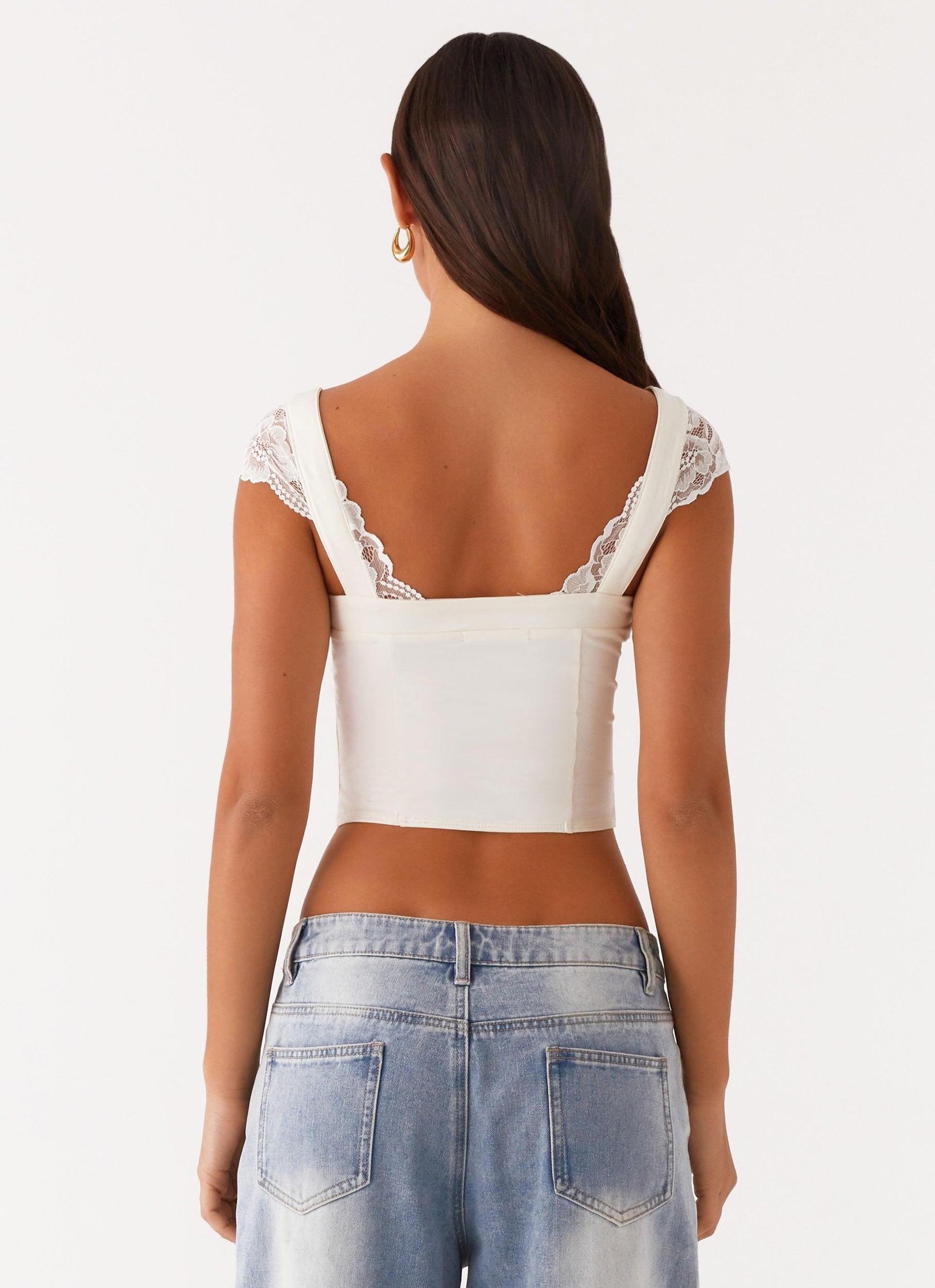 Tabitha Lace Top - Lemon Product Image