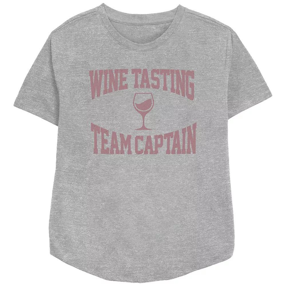 Women's Wine Tasting Team Captain Glass Relaxed Fit Graphic Tee, Girl's,  Product Image