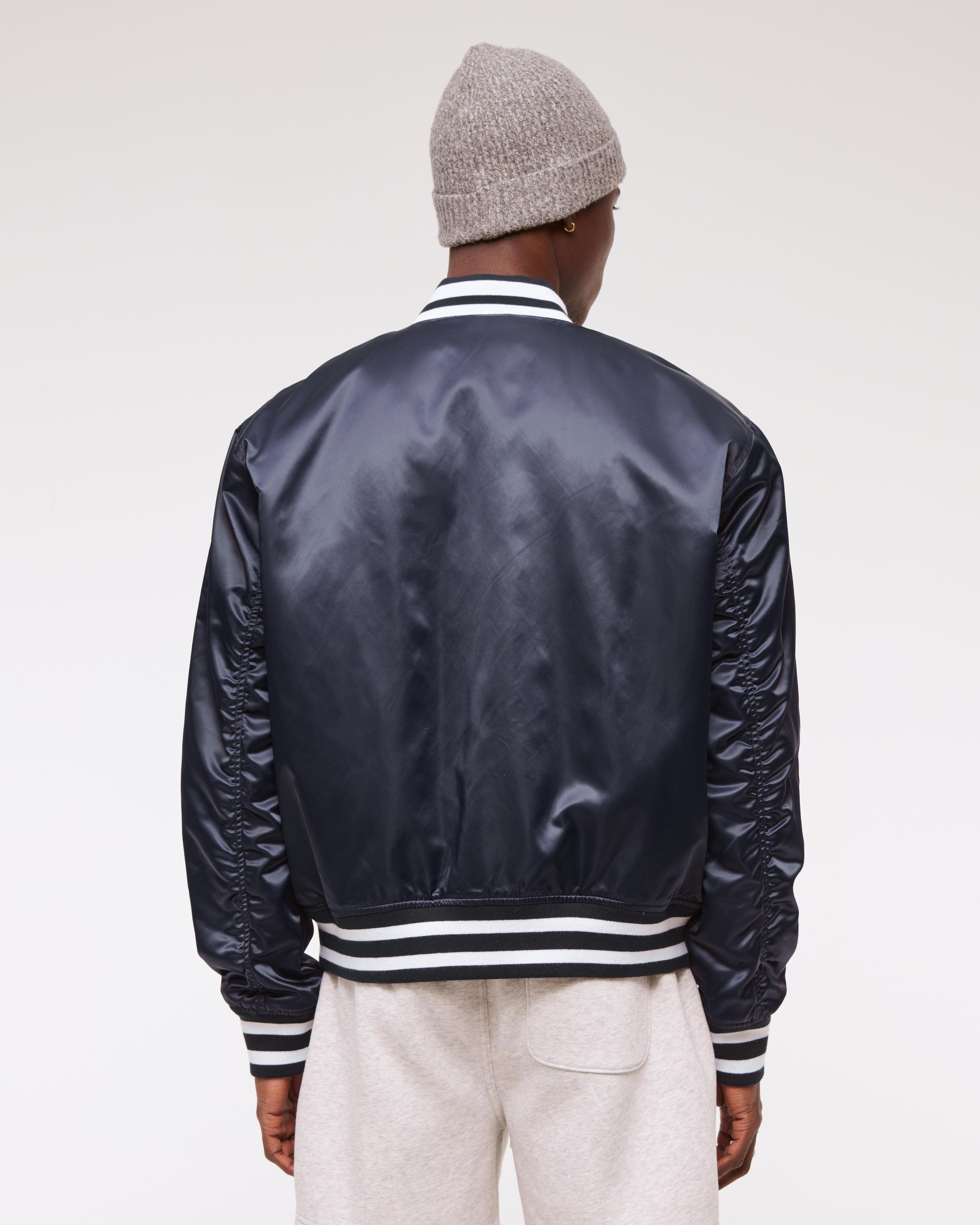 Vol. 28 Danzy Cropped Satin Varsity Bomber Product Image