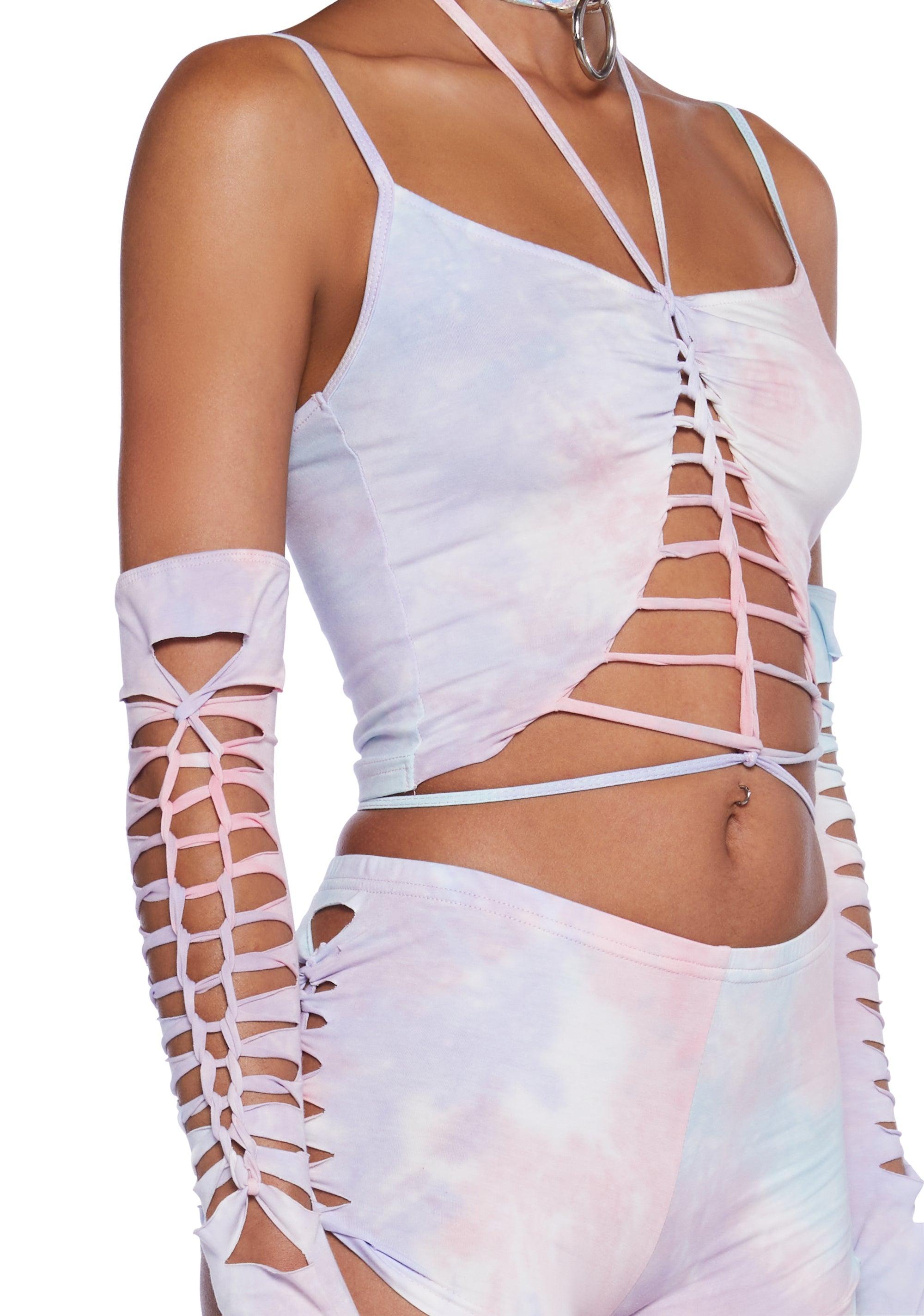 Sunset Trippy Top And Gloves Set - Pink Male Product Image