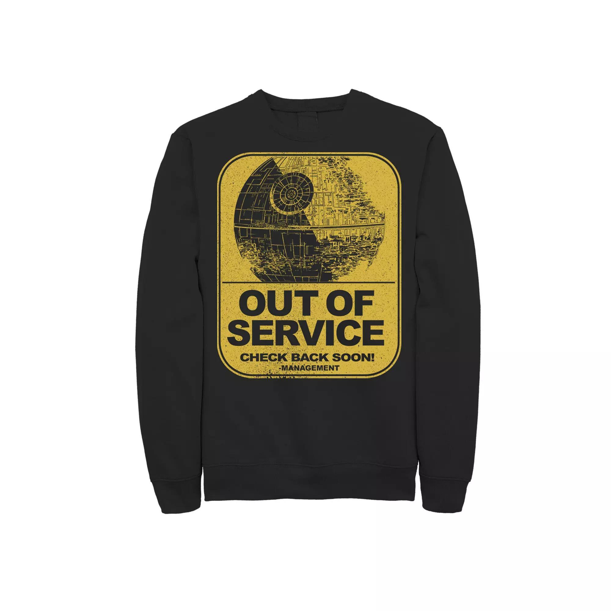 Men's Star Wars Death Star Out Of Service Check Back Soon Sweatshirt,  Product Image