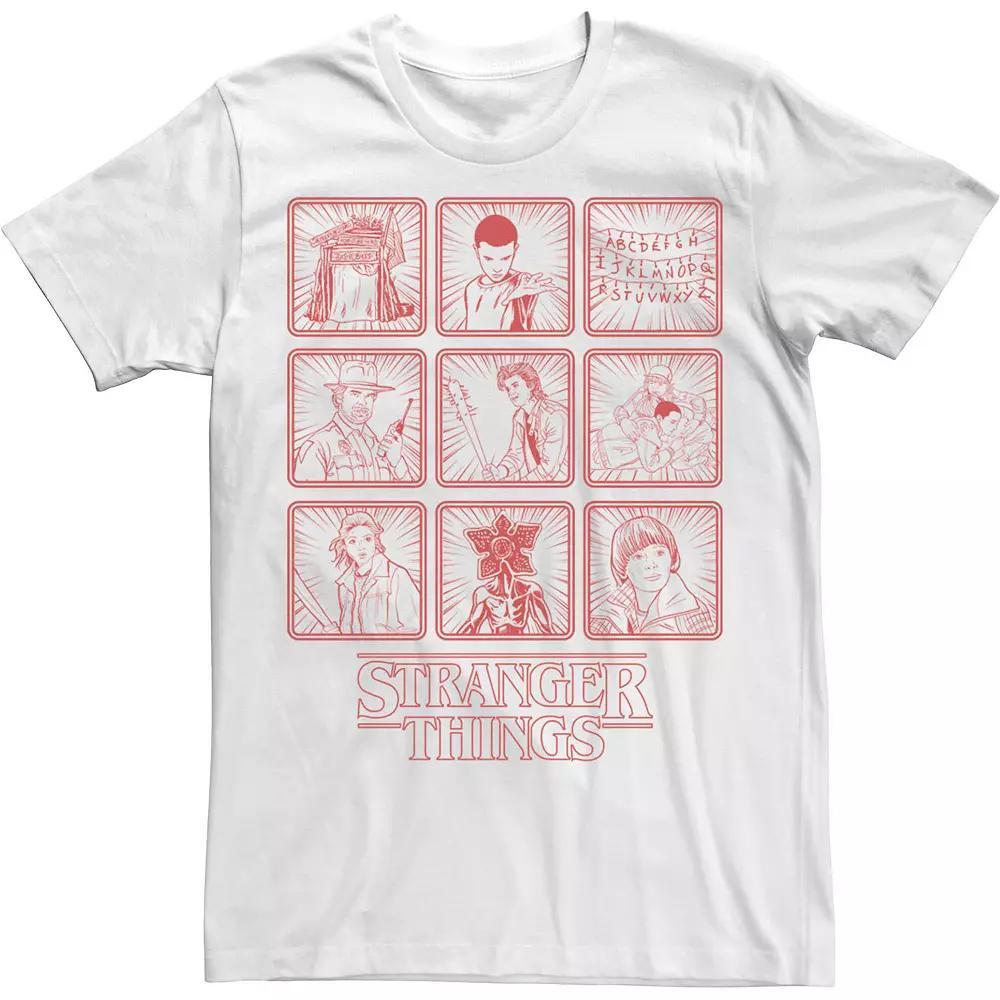Men's Netflix Stranger Things Red Line Art Box Up Tee, Size: Small, White Product Image