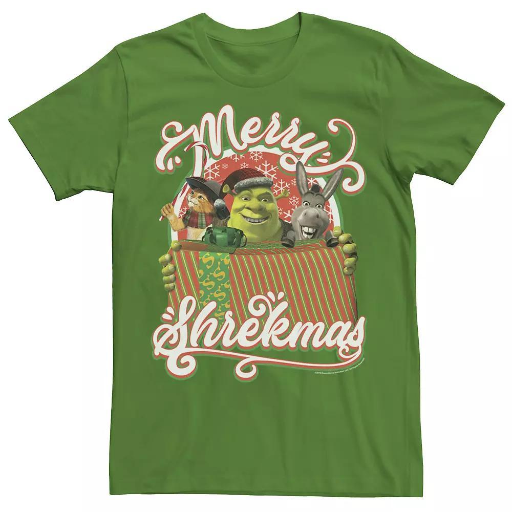 Men's Shrek Group Shot Merry Shrekmas Present Text Poster Tee,  Product Image