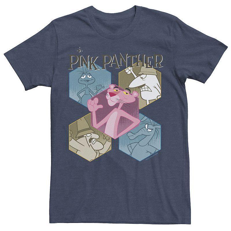 Mens Pink Panther Hexagonal Portraits Graphic Tee Navy Grey Product Image