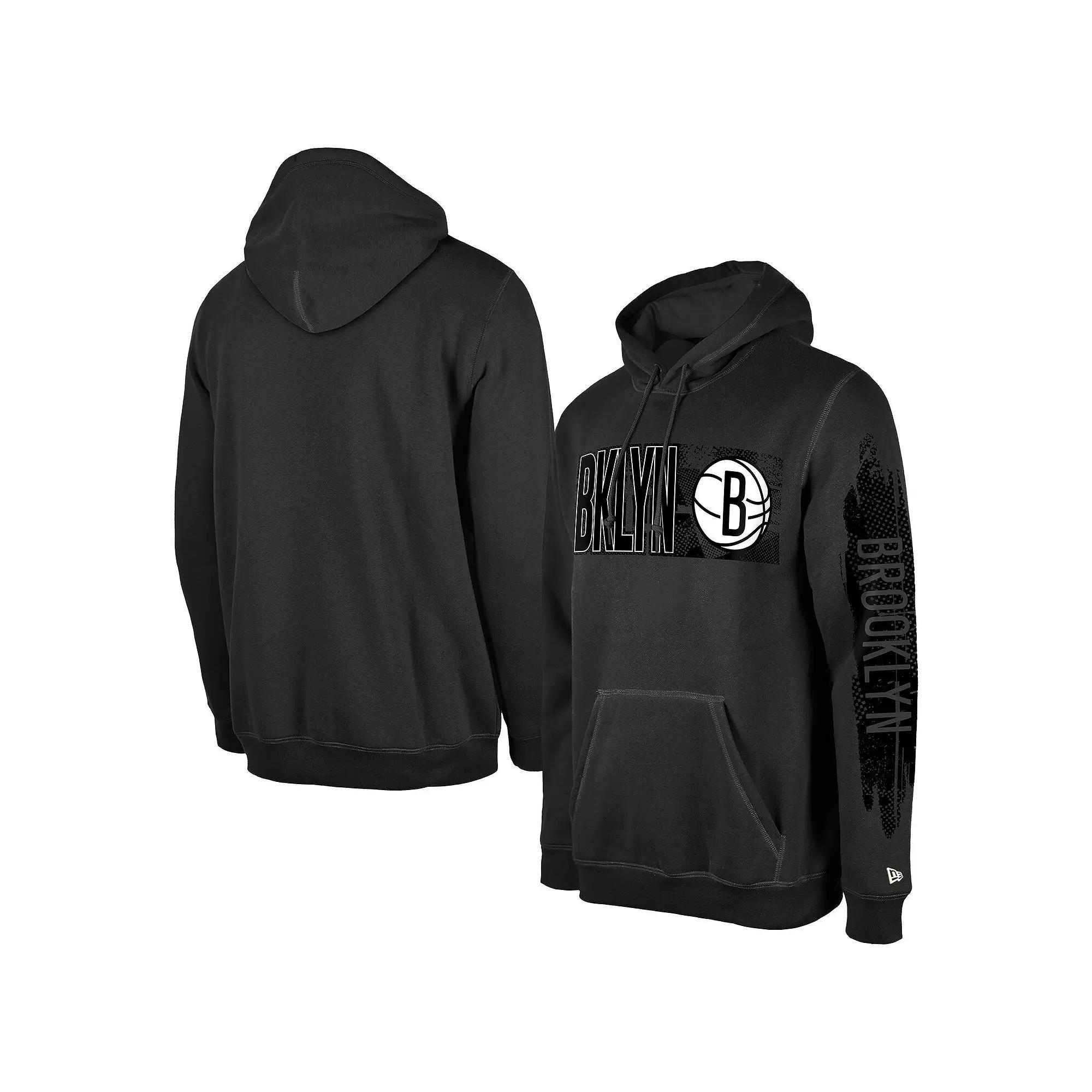 Men's New Era Brooklyn Nets Charcoal Tip-Off Collection Pullover Hoodie,  Product Image