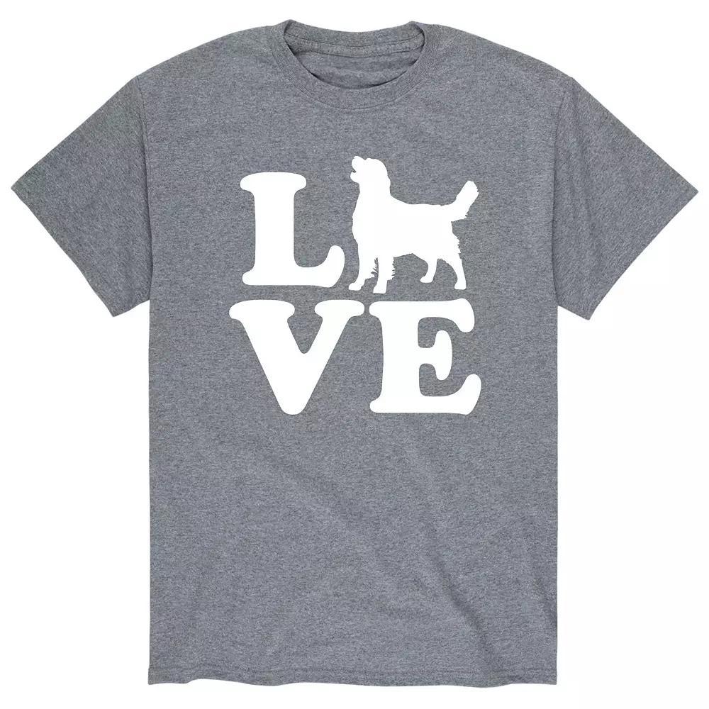 Men's Love Golden Retriever Tee, Size: Small, Gray Product Image