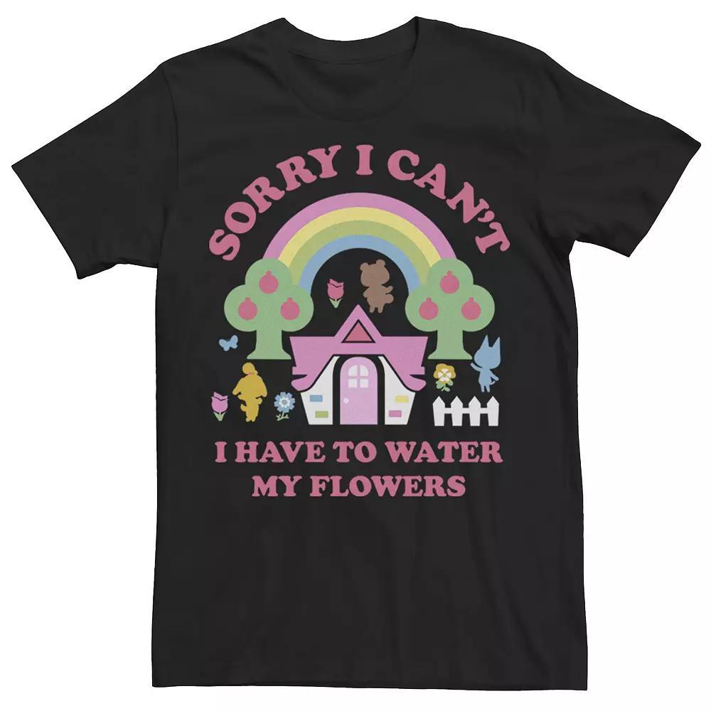 Men's Animal Crossing Sorry I Can't I Have To Water My Flowers Tee, Size: Medium, Black Product Image