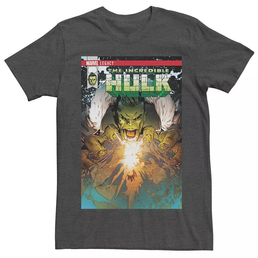 Men's Marvel The Incredible Hulk Planet Grab Comic Cover Graphic Tee, Size: XL, Grey Heather Product Image